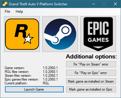 Grand Theft Auto V Platform Switcher