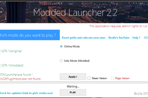 Modded Launcher (Works with RPF mods)